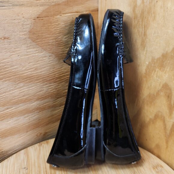 Michael Kors Bayville Womens Black Patent Leather Loafer Flats Size 8.5 - Picture 7 of 9